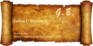 Gebel Botond névjegykártya